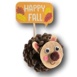 Set of 6 Adorable Pinecone Hedgehog Craft Kits for Fall