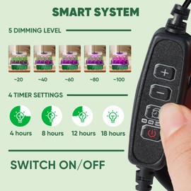 AONYIYI Seed Starter Tray with Grow Light,5 Pack 60 Cells Timed Light Plant Starter Set,Adjustable Brightness Plant Germination Trays,Reusable Plastic Germination Trays