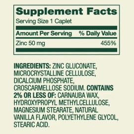 Zinc 50mg Alta Potencia Inmunidad Salud 200 Tabletas Cuida Piel Sabor Neutro                                                                          