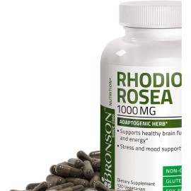 Rhodiola Rosea 1000mg (120 Cápsulas) Bronson Sabor Sin Sabor