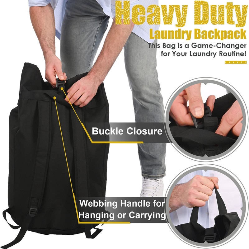 Backpack Laundry Bag, 115L Heavy Duty Extra Large College Laundry