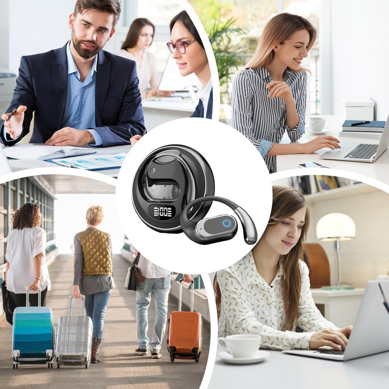 Wireless Headphones, Open Ear Headphones Wireless, Noise Cancelling Earphones for