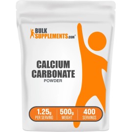 BulkSupplements Calcium Carbonate Powder 500Mg Dietary Supplement For Daily Wellness 1.1Lb