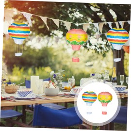 Operitacx 2pcs Hot Air Paper for Party Decorations Colorful Hanging for Birthdays Weddings Home Use Adorable Design with Floral and Striped Patterns