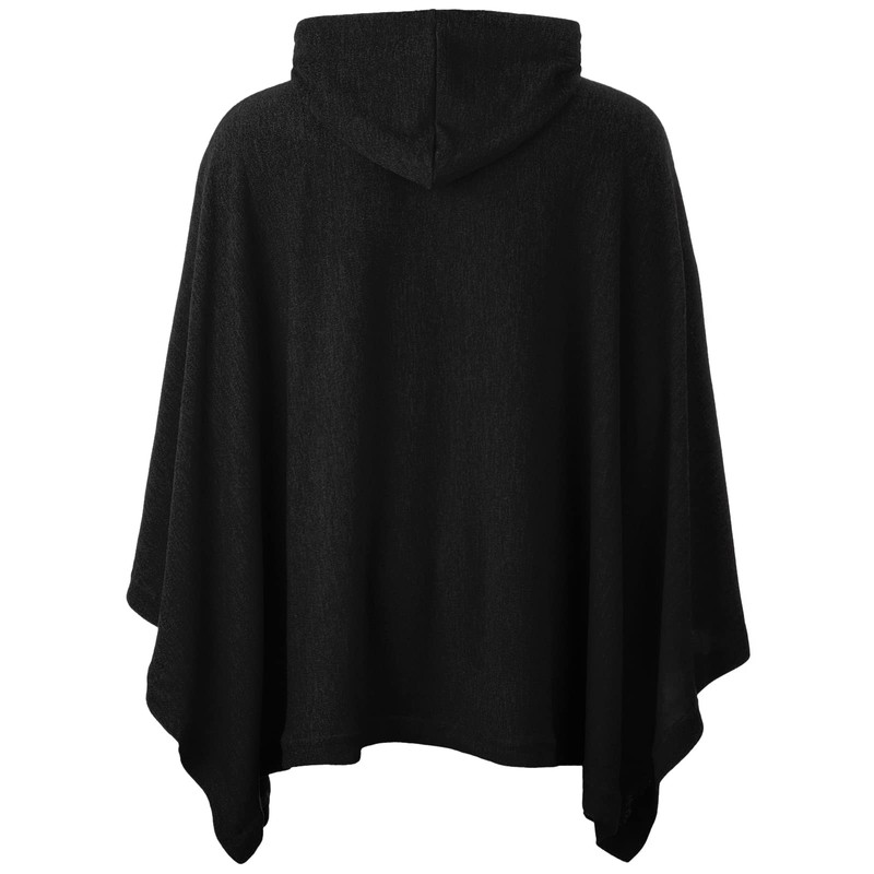 Ohoo Men's Hooded Poncho Cape Cloak Fashion Hoodie Pullover with