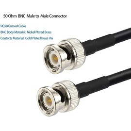 Superbat BNC Cable BNC Male to BNC Male Connector Cable 3ft RG58 Coaxial Cable BNC Jumper 50 Ohm for Ham Radio Scanner Antenna Tuner Security CCTV Camera etc.2pcs