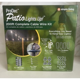 ProDec 200 Ft Patio / Porch Cable Wire Kit, Decor or Light Hanging Kit. New.