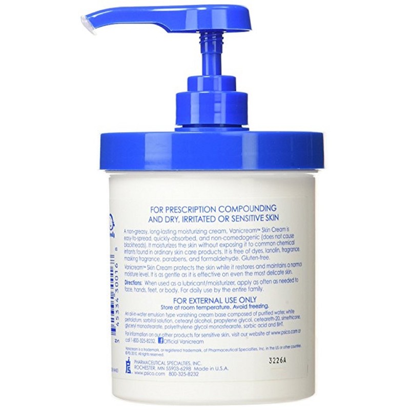 Vanicream Skin Cream With Pump Dispenser 16 oz (Pack of