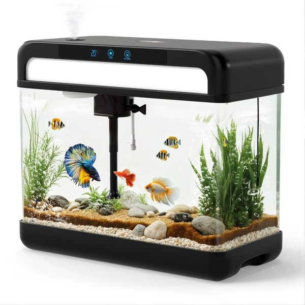 Fish Tank Aquarium 3 Gallon, Smart Aquarium Kits - Silent