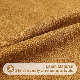 decorUhome Set of 2 Linen Cushion Covers 40X40cm,Decorative Outdoor Plain Vintage Cushion Covers with Stitched Edges, Square Farmhouse Neutral Pillow case 16x16 Inch for Sofa, Bronze Gold