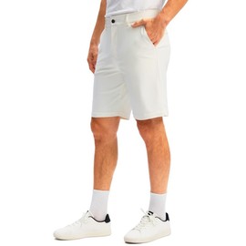 Soothfeel Men's Golf Shorts with 5 Pockets Stretch Lightweight Quick Dry 9 Inch Flat Front Casual Work Dress Shorts for Men (Bone, 36)