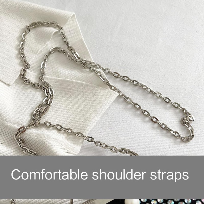 TQUXNGA Crossbody Bag, Purse, Handbag, Purse with Detachable Chain, Pearl