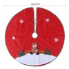 Red Flannelette Christmas Tree Skirt Base Floor Mat Apron Cover