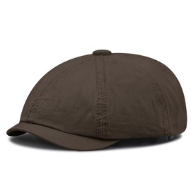 Clakllie Beret Ivy Flat Breathable Irish Caps Cotton Flat Gatsbay Hat Cotton Newsboy Cap Driving Caps Forward Cap,DBL242-Brown