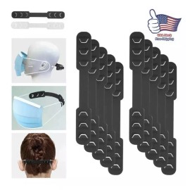 Unbranded 20pcs Face Mask Ear Saver/ Hook Extension Strap/clip  + 50 Pcs Black Face Mask