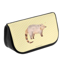 Mr. & Mrs. Panda Cosmetic Bag Nasal Bear Gift Animal Motifs Good Mood Nose Bear Toiletry Bag Animals Funny Sayings Cosmetic Bag, yellow, Hand Drawn