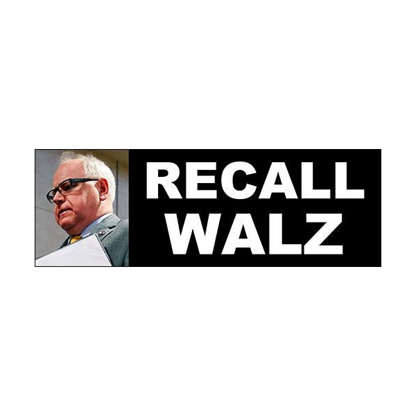 Recall Walz Bumper Sticker (Governor Stop fire Tim Minnesota)