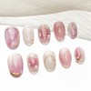 Sun&Beam Nails Handmade Nail Tips Short Round Pink White Gold
