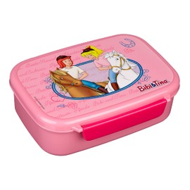 Scooli Bibi & Tina Plastic Lunch Box with Insert and Locking Clip, Lunch Box Gift for Children