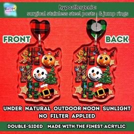 Christmas Earrings, Holiday Christmas Outfits Accessories, Christmas Party Favors, Stocking Stuffers, Christmas Gifts (HOHOHO #2)