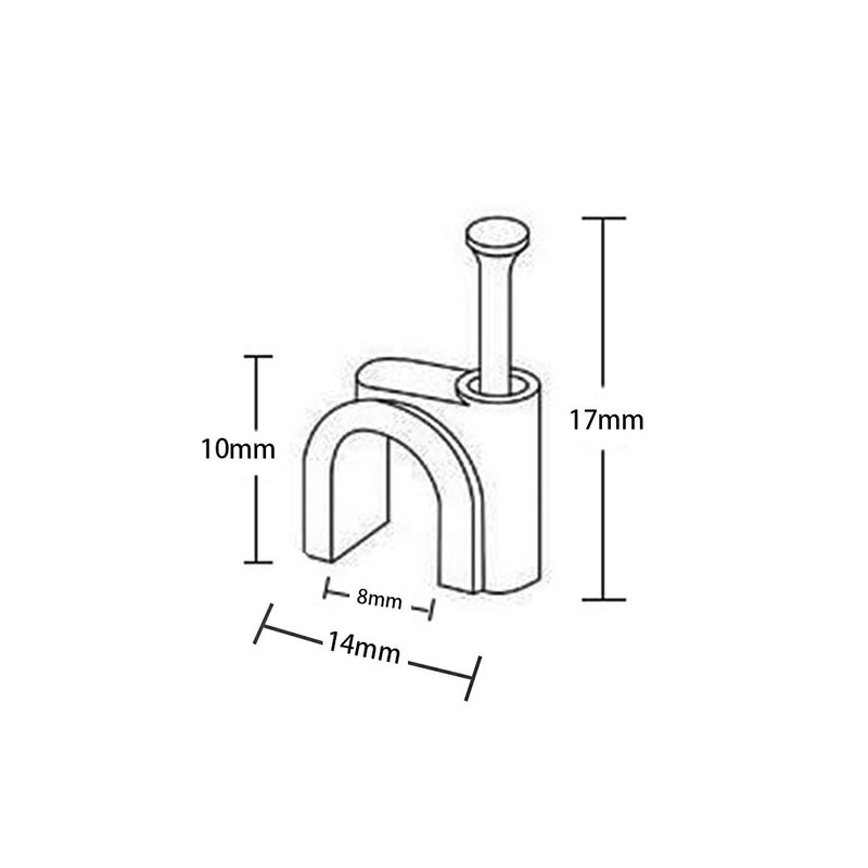 200PCS Round Cable Wire Clips Cable Management Cord Tie (8mm)