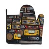 YYHWHJDE Vintage Wall of Radio Boombox Pattern Quality Oven Mitts