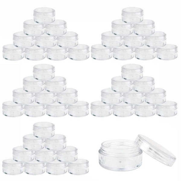 QOOWFEANIG 50 Pack Clear Sample Jars with Lids, 2.5g Empty