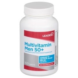 Leader Men 50+ Multivitamin and Mineral Supplement, 100 Tablets