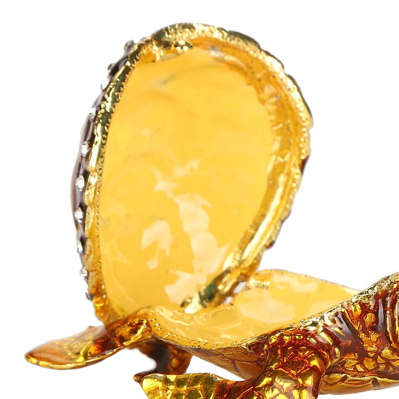 Tortoise Figurine Electroplated Turtle Jewelry Trinket Storage Box Ornament with