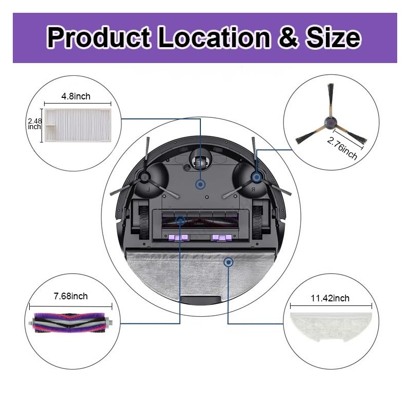 E10s Replacement Parts Accessories Compatible with Eureka E10s Robot Vacuum
