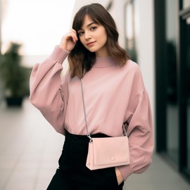 juctshee Girls’ Small Crossbody Bag,PU Leather Shoulder Purse with Chain Strap, Cute Mini Handbag for Kids,Tweens,Girls,Miss,Pink