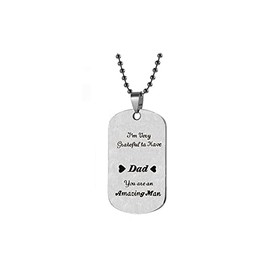 SBI Jewelry Amazing Dad Father Necklace for Women I Love You Fathers Day Thankful Grateful Engraved Pendant Family Christmas Anniversary Birthday