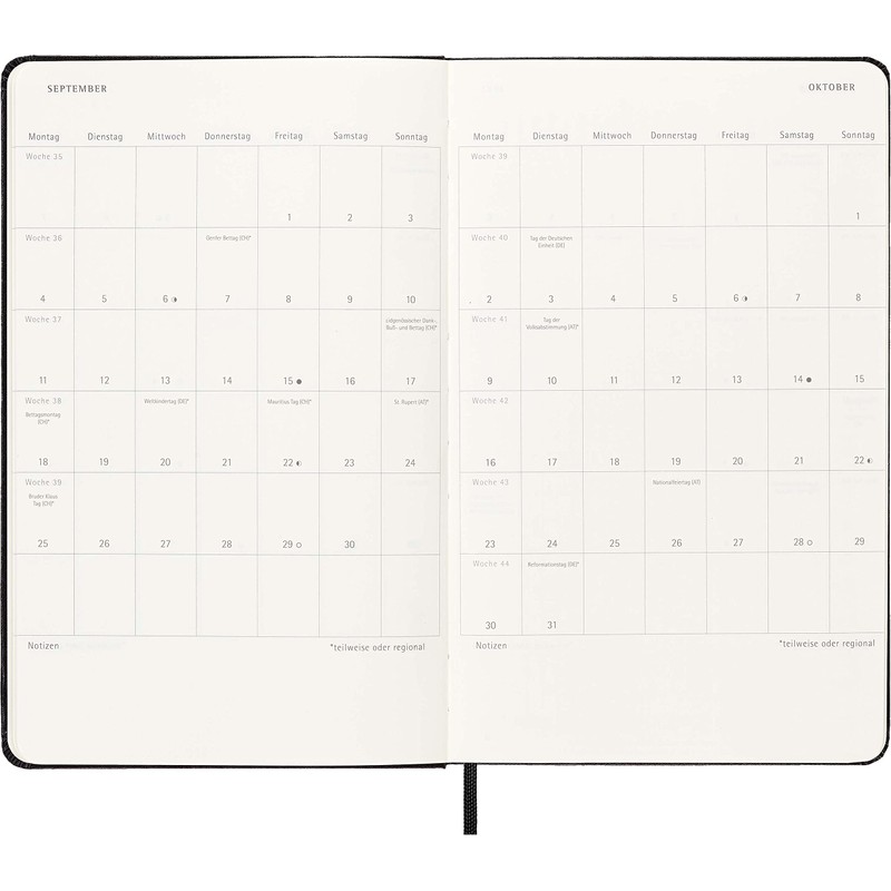 Moleskine Weekly Planner 2023, German Language, 12 Months with Horizontal