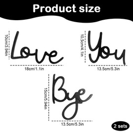 2-Pack "Love You Bye" Wooden Wall Signs,love you bye above door sign， Black Modern Home Decor, Double-Sided Stickers for Entryway & Hallway, Family Love & Warmth Wall Art