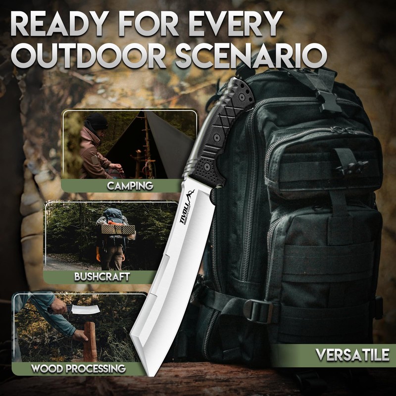 TIVOLI Heavy Duty Tanto Machete - Full Tang Fixed Blade
