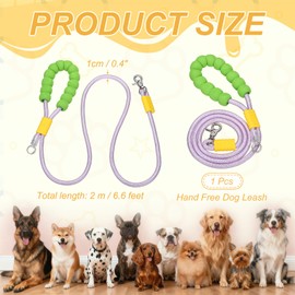PETAXCELL Dog Leash with Padded Hands Free, 6.6ft/2m Adjustable Bungee Dog Training Leash, No Pull Heavy Duty Nylon Rope(Purple), Intended for Large Medium Pet Running/Hiking/Walking
