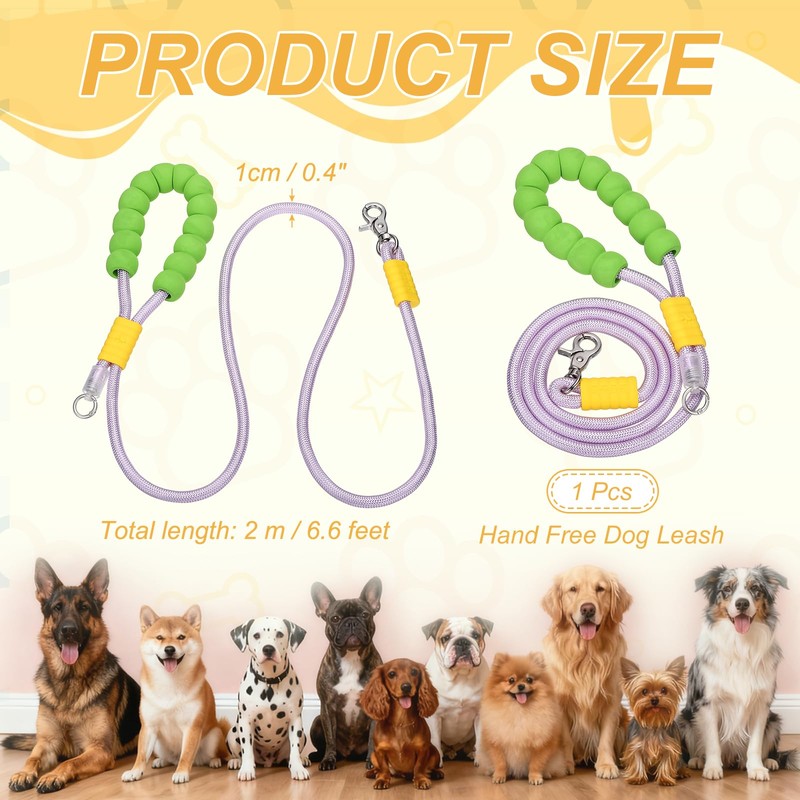 PETAXCELL Dog Leash with Padded Hands Free, 6.6ft/2m Adjustable Bungee