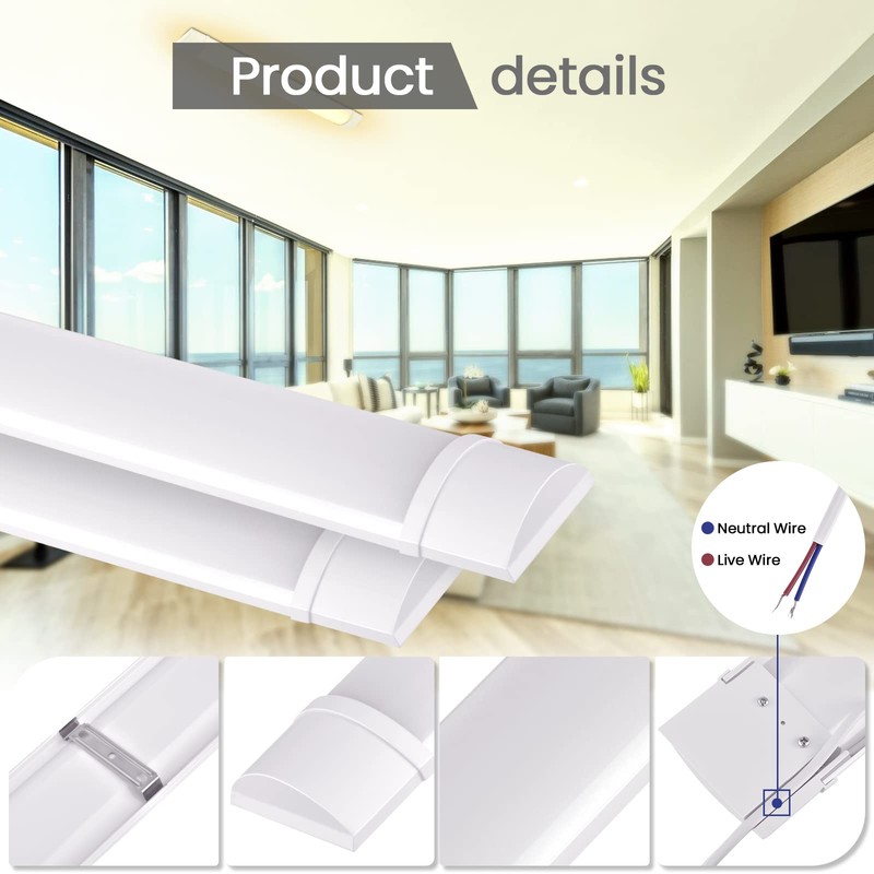 Litglobe 2FT LED Shop Lights, 20W Tube Light Fixture, 2FT