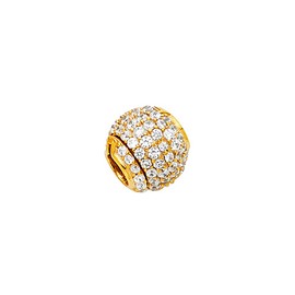 GemApex Bead Charm Pendant Solid 14k Yellow Gold Ball CZ Round Sphere Diamond Cut Polished Finish Fancy