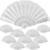 iZoeL Lace Fan Hand Fan White Fan Pack of 10