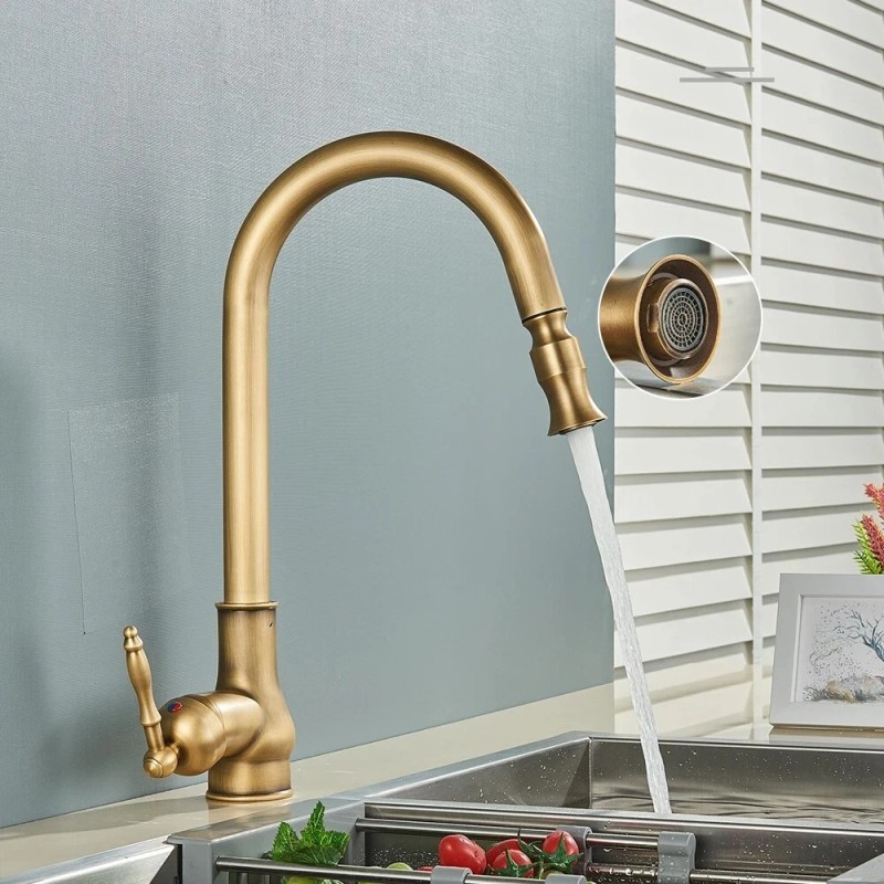 Rozin Kitchen Faucet Pull Out Spray Single Handle Sink Swivel