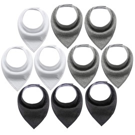 BEELY Baby Bandana Drool Bibs, 10-Pack Unisex Baby Bibs for Boys and Girls 100% Organic Cotton, Absorbent, Soft Bib Set for Baby Newborn Gifts for Teething, Feeding and Drooling