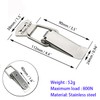 Latch, Stainless Steel Spring Loaded Toggle Latch, Silver Catch Hasp