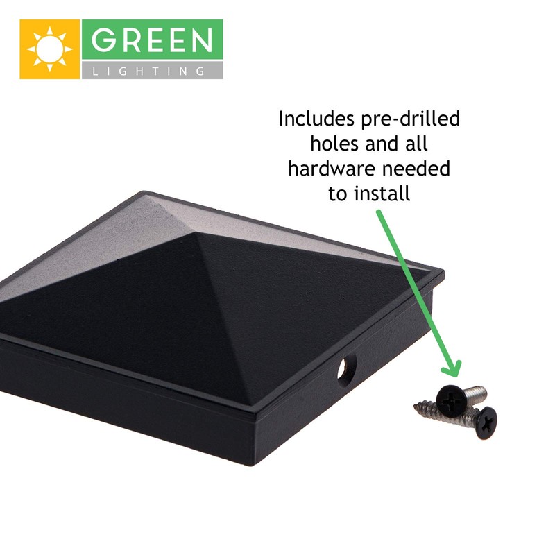 GreenLighting 4x4 Aluminum Pyramid Post Cap Cover for Nominal Wood