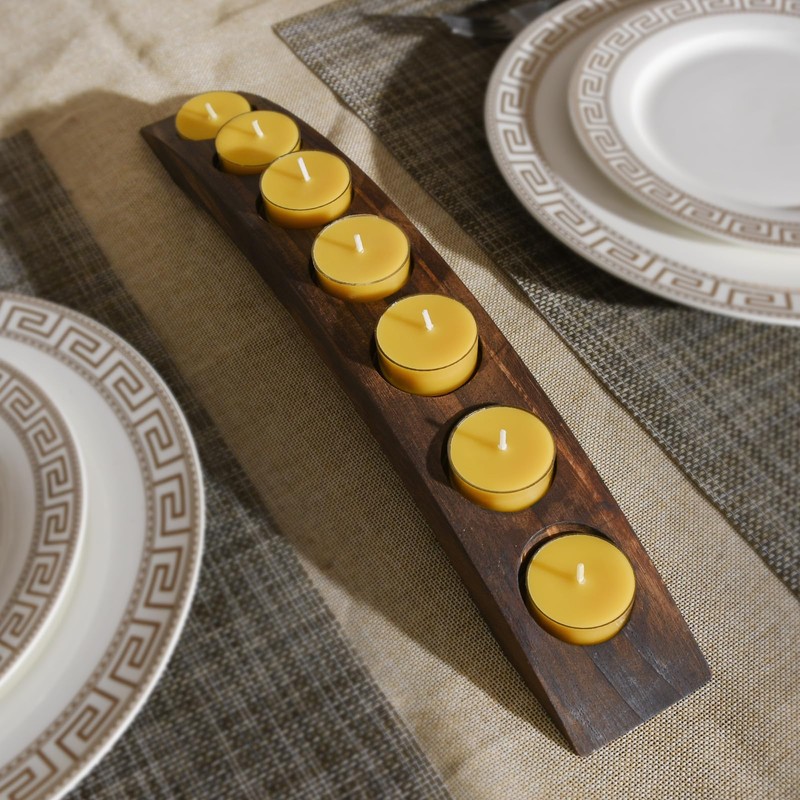 Wood Bridge Candle Stand, Tea Light Arch Holder, 7 in