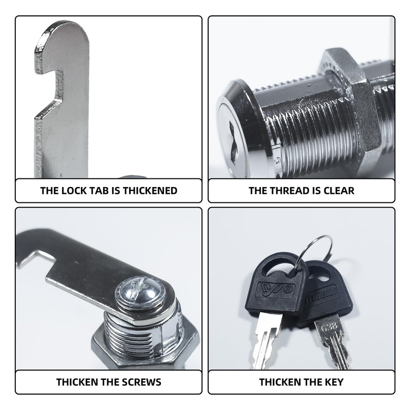 10pcs Security Mailbox Lock, 25mm Cabinet Locks with Keys, Replacement