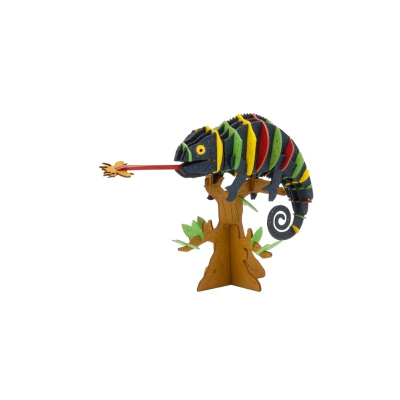 Fridolin 3D Paper Model - Chameleon, Colourful