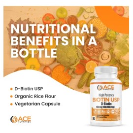 Ace Nutrition Biotina Alta Potencia Cápsulas 100,000 Mcg