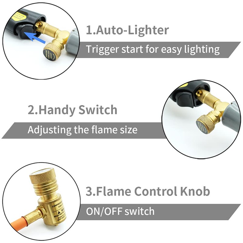 RTMMFG Self-Ignition Propane Soldering Torch Mapp Gas Welding Torch with