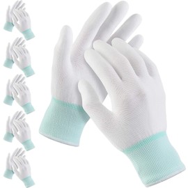 Geyoga 6 Pairs Quilting Gloves for Free Motion Quilting Machine Gloves Lightweight Nylon Glove for Sewing Quilters(M,Green)
